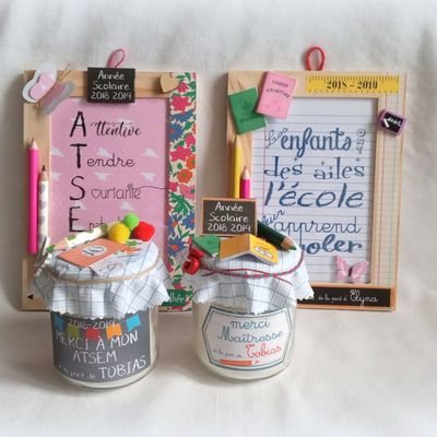 Cadeaux de fin d'année pour les maîtresses, les maîtres, les ATSEM, les nounous.....