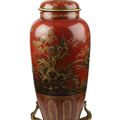 Impressive lacquer and gilt bronze mounted floor vase, 19th century