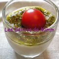 Verrine de Panna cotta au parmesan et au pesto