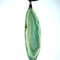 PENDENTIF TRANCHE AGATE 59 - BELIERE ARGENTEE 