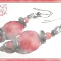 Boucles Corail et hématites