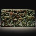 A very rare archaic bronze 'figural' plaque, 2nd century BC