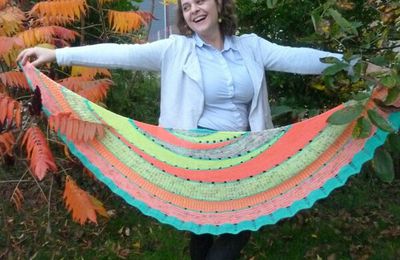 Shawl qui flashe et point brioche!