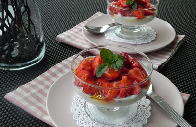 Blanc-mange aux fraises, sans gluten et sans lactose