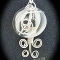 Pendentif Galet et Wire - volutes