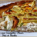 Tarte aux courgettes-fleurs, feta et menthe