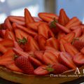 Tartes sucrées: Tarte fraise, amande et rhubarbe