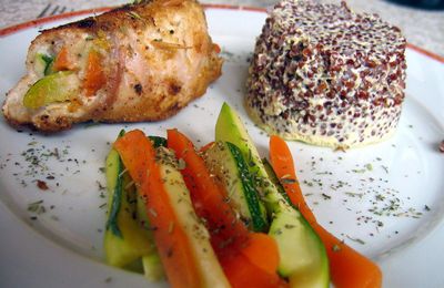 Roulades de veau croquante avec ses petits flans de quinoa