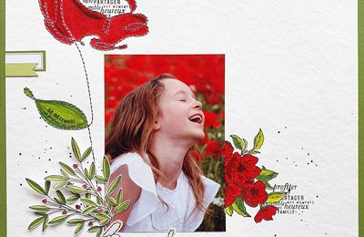 Une page brodée Brode en Scrap avec les nouveautés Florilèges Design