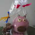 chocolat cochon, lapin, poisson, chaussure et ballon foot