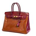 Hermès Paris made in france. Sac Birkin 35 cm en crocodile porosus tricolore