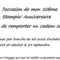 Offre spéciale 10ème anniversaire.