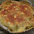 Quiche fondue de poireaux, petits champignons