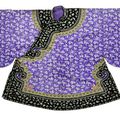 A lilac silk damask Han Chinese woman's short jacket, ao, Late Qing Dynasty