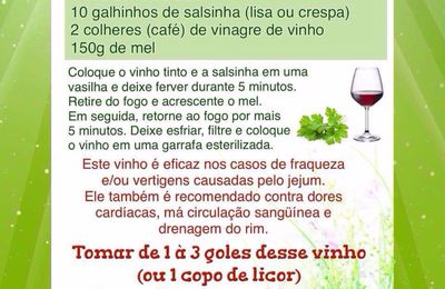 VINHO DE SALSINHA (aconselhado durante o período de jejum) / vin au persil