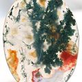 Red Green Moss Agate Cabochon