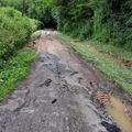 Route de JAUTAN détruite par l'orage, réparée aujourd'hui