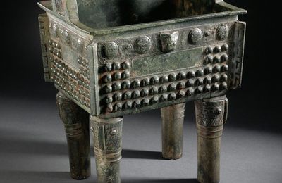 Square Ritual Food Cauldron (Fangding) with Dragons, Whorls, and Knobs, Early Western Zhou dynasty, about 1050-950 B.C.