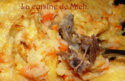 Parmentier de carottes et canard confit