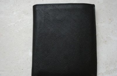 portefeuille en cuir noir base10/hauteur12