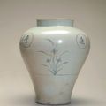 A blue-and-white porcelain jar with autumn grasses, Joseon dynasty, first half 18th century