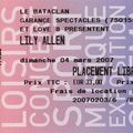 Lily Allen - Dimanche 4 Mars 2007 - Bataclan (Paris)