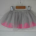 Jupe grise et rose avec superposition de tulle gris Compagnie des Petits - 12M