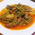 LOUBIA KHADRA MARKA BEL MERGUEZ- TAJINE DE HARICOTS VERTS FRAIS AUX MERGUEZ 