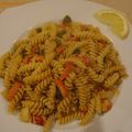 Fusilli aux écrevisses, bisque de homard et petits légumes