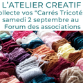 Samedi 02/09/2023 : Forum et collecte de carrés tricotés !