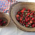 Les dernières fraises et le premières framboises