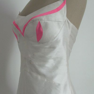 2474/ PAUL and JOE : Robe bustier soie sauvage blanche T.36