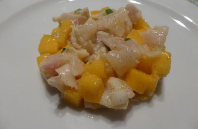 Tartare de daurade, mangue et vinaigrette à la vanille