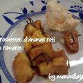 Brochettes d'ananas rôti au romarin