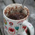 Un gâteau au chocolat dans une tasse.