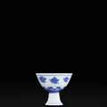 A rare miniature blue and white stem cup, Mark and period of Yongzheng