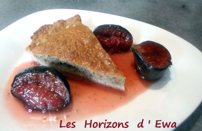Tarte à la crème d'amandes, figues , arôme amaretto