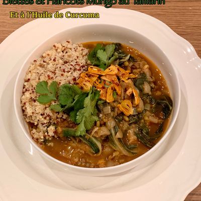 Blettes et haricots mungo au tamarin et à l'huile de curcuma
