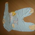 Pyjama avec éléphant et souris bleu ciel avec bords jaunes "Pudding" 9 mois 3 euros