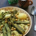 "Couscous Khaddari" : Couscous du printemps aux légumes verts 