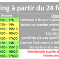 Planning à partir du 24 février