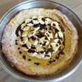 Dutch baby pancake, banane, chocolat et noix de coco