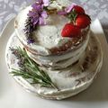 Gâteau nu - Naked cake à la fraise