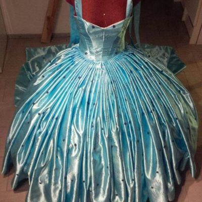nouvelle création robe bleue turquoise