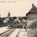Ancienne gare d'Arromanches, en carte postale