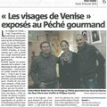 Article de Nice Matin sur mon exposition photo "Visages de Venise" (19 février 2013)