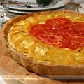 Tarte aux courgettes, tomates et deux moutardes. 