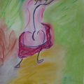 Baigneuse, pastel et encre sur papier 21x29.7, Bruno, avril 2011