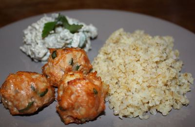 Boulettes de dinde sauce à l'aubergine et au yaourt