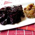 Chou rouge braisé et chutney de pommes, oignon et raisins